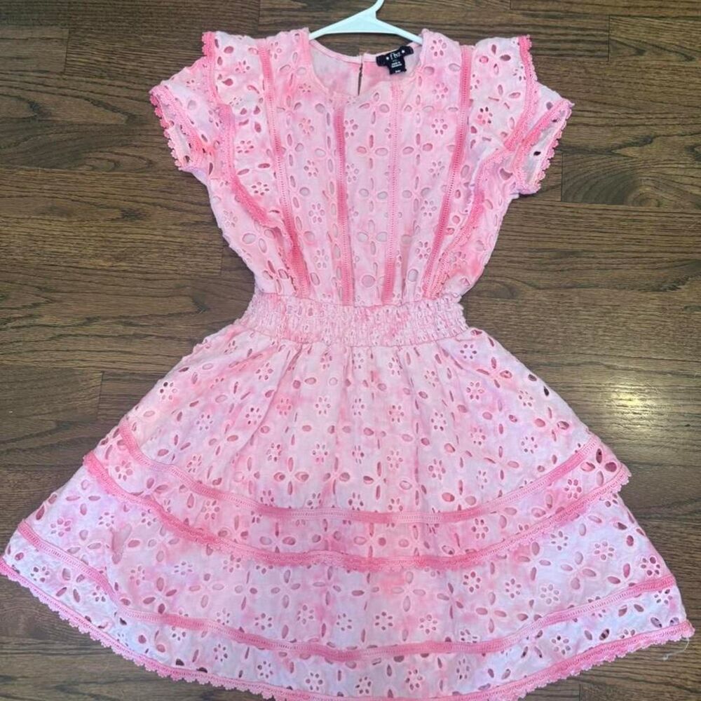 FBZ Flowers By Zoe pink eyelet dress size girls XL